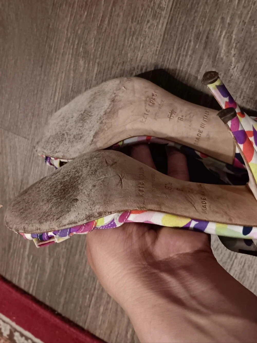 kate spade Multicolor Teardrop Print Slingback Heels with Bow